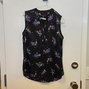 Ann Taylor Sleeveless Blouse with Floral Print